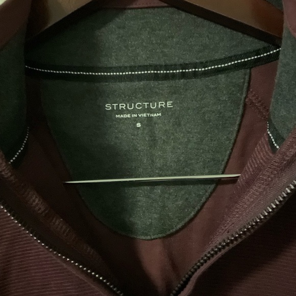 Men Brand New Without Tag Structure 1/4 Zip Dark Red Small Sweater - Picture 3 of 3